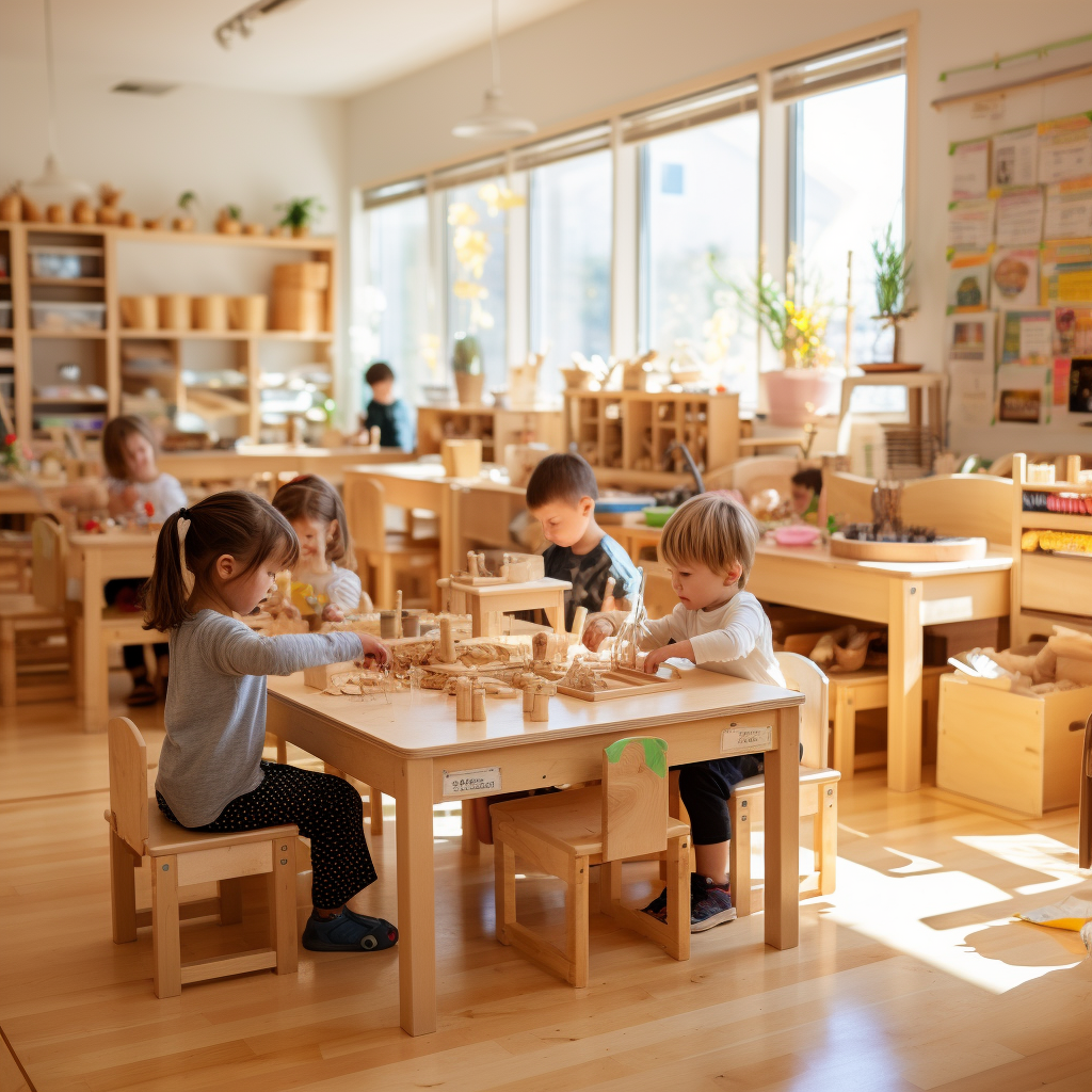 Montessori Classroom with Wooden toys