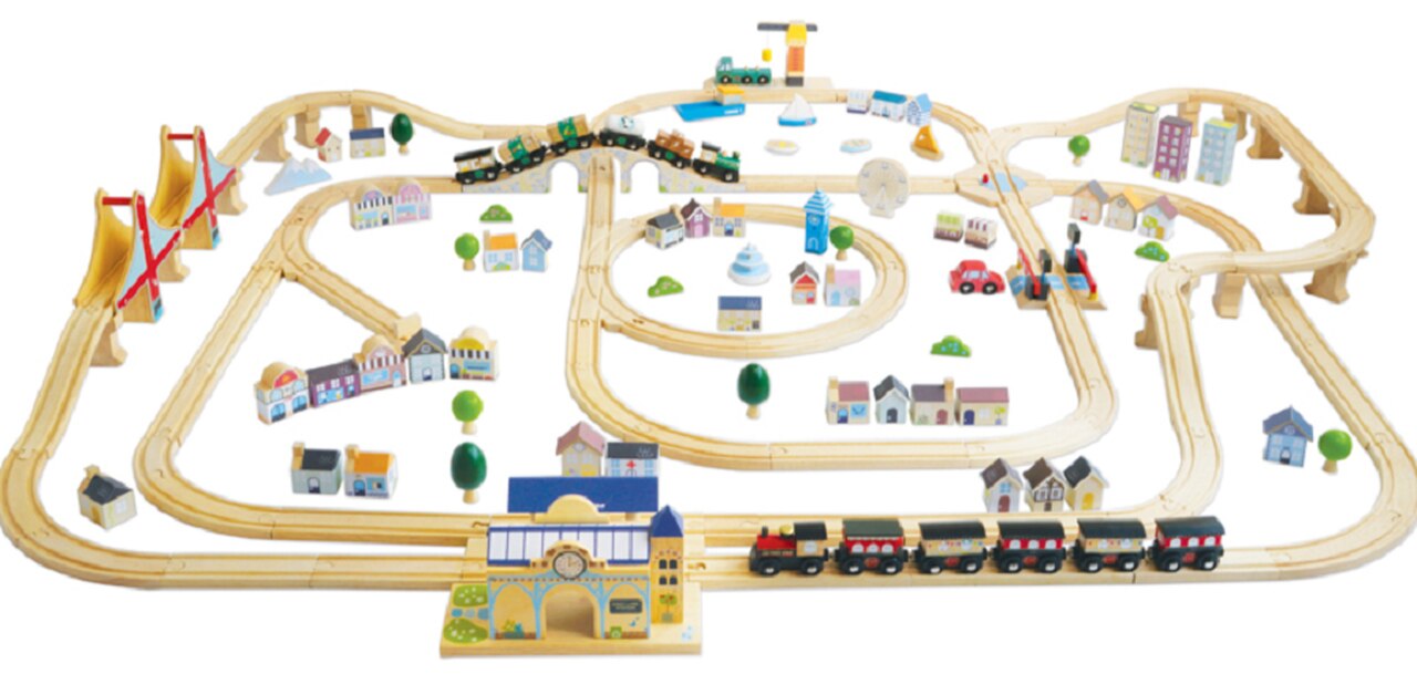 Wooden Train Sets for Boys & Girls